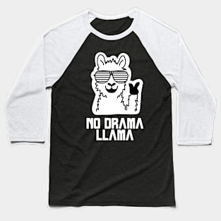 Funny Llama, No Drama Llama Sunglasses Llama Gift Fun Alpaca Baseball T-Shirt